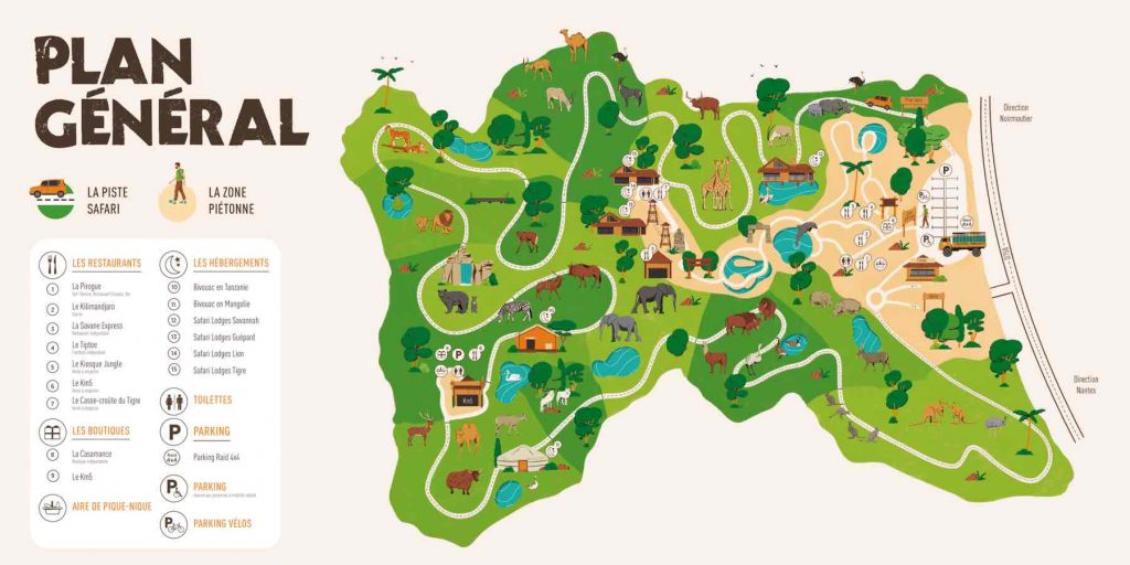 plan planete sauvage : carte promenade et safari