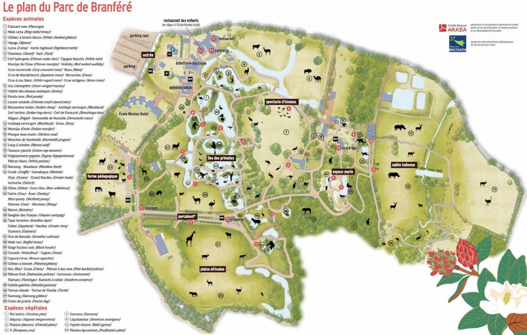Plan du parc de Branféré
