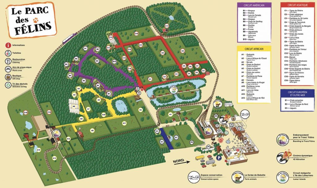 plan du parc des félins Lumigny