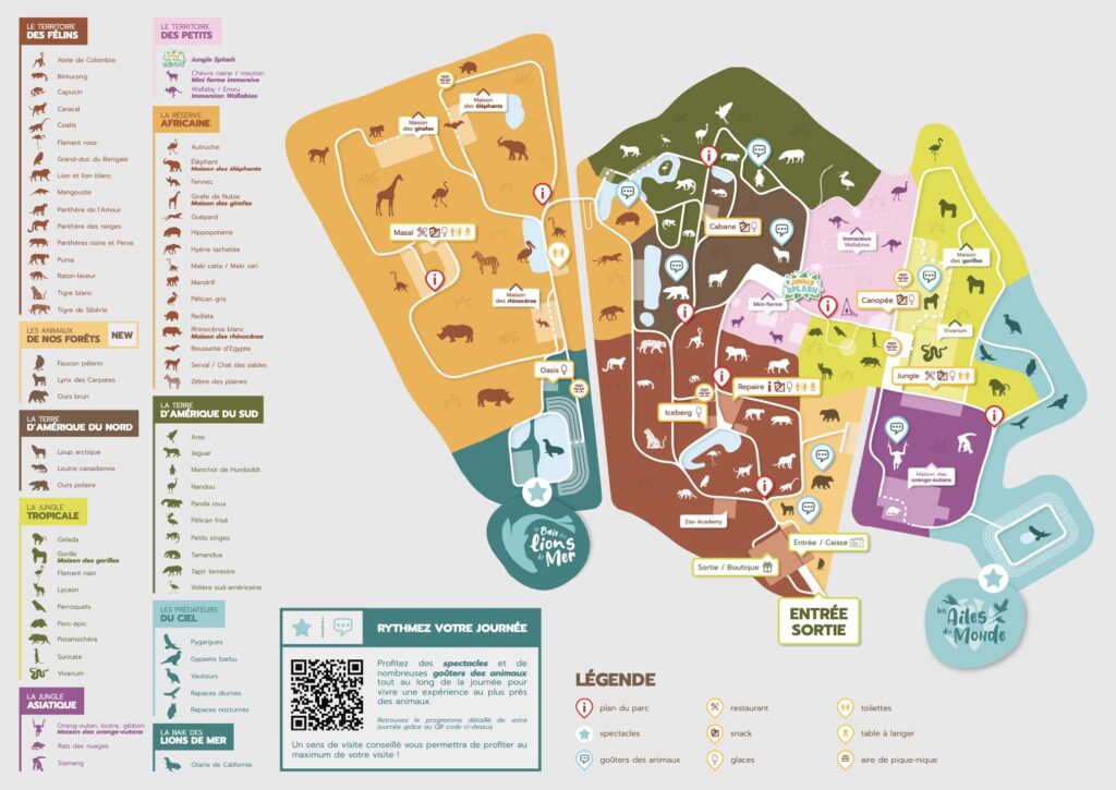 Plan du zoo d'Amneville