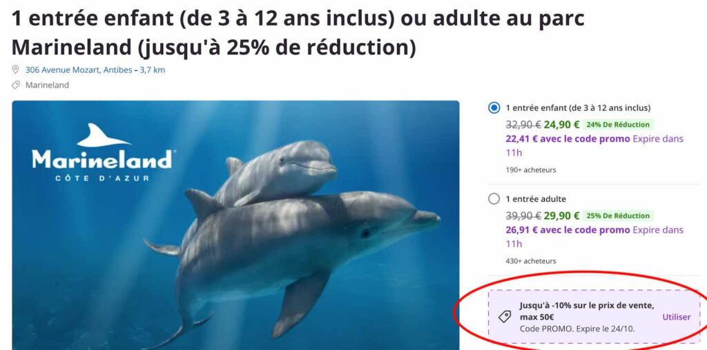 rédcution tarif billet zoo Groupon