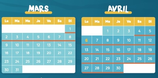 calendrier d'affluence au zoo de beauval aux mois de mars et avril 2026, jour par jour